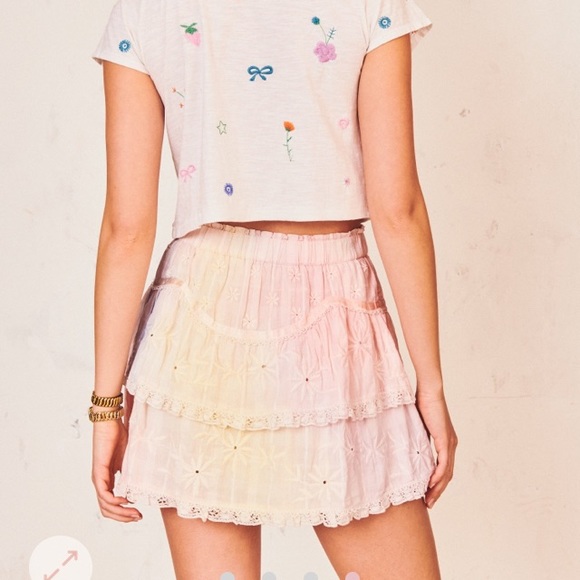 RARE Loveshackfancy Tully Skirt Bestseller Tie Dye - Picture 6 of 13